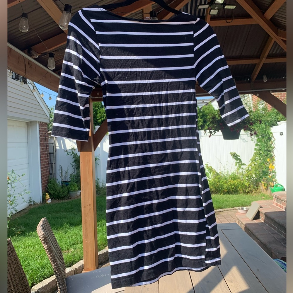 Heart & Hips black and white stripe bodycon dress